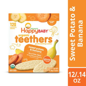 Happy Baby Organics Teether Crackers Sweet Potato & Banana - 12-0.14 Oz