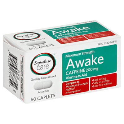 Signature Select/Care Awake Caplet Caffeine 200mg Alertness Aid Maximum Strength - 60 Count