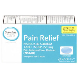 Signature Select/Care Naproxen Sodium Pain Reliever Fever Reducer 220mg NSAID Caplet - 24 Count