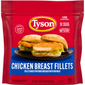 Tyson Fully Cooked Portioned Chicken Breast Fillets - 25 Oz