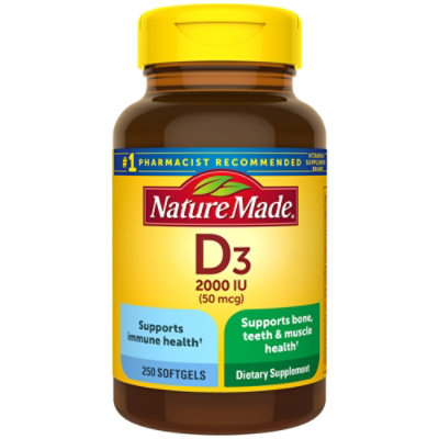 Nature Made Vitamin D 2000 Iu Softgel Value Size - 250 Count