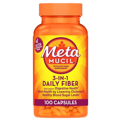 Metamucil Fiber Supplement 3 In 1 MultiHealth Capsules - 100 Count