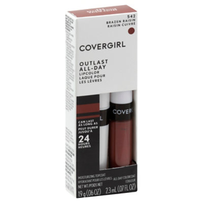 COVERGIRL Outlast Lipcolor All-Day Brazen Raisin 542 2 Count - 0.13 Oz