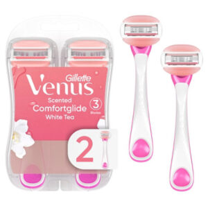 Gillette Venus Womens Disposable Razor ComfortGlide White Tea Scent - 2 Count