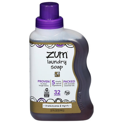 Zum Clean Soap Laundry Aromatherapy HE Frankincense & Myrrh - 32 Fl. Oz.