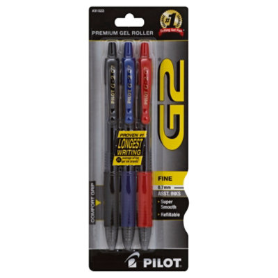 Pilot Pen G2 Assorted Gel Fine - 3 Count