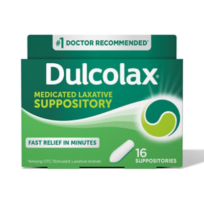 Dulcolax Medicated Stimulant Laxative Suppositories - 16 Count