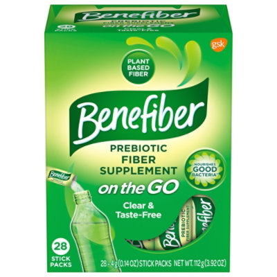Benefiber Fiber Supplement Sugar-Free on-the-GO Stick Packs - 28-14 Oz.