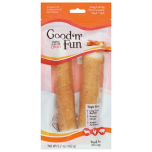 Good ??Fun Triple Flavor Chews Rawhide For Dogs - 2- 5.7 Oz
