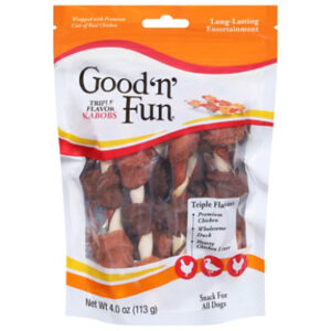 Good ??Fun Triple Flavor Kabobs Rawhide For Dogs Bag - 4 Oz