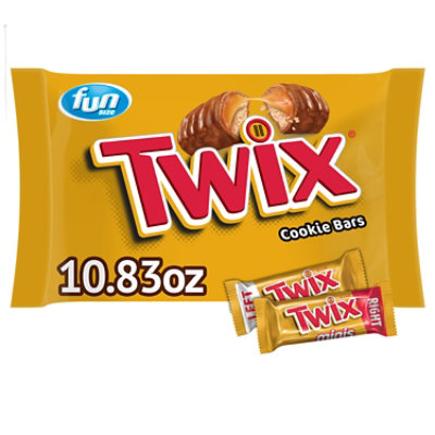 Twix Fun Size Caramel Cookie Chocolate Bars Bulk Candy Bag - 10.83 Oz
