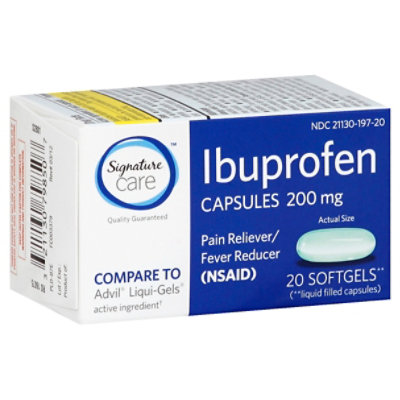 Signature Select/Care Ibuprofen Pain Reliever Fever Reducer 200mg NSAID Softgel - 20 Count