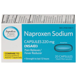 Signature Select/Care Naproxen Sodium 220mg Rain Reliever Fever Reducer NSAID Capsule - 20 Count