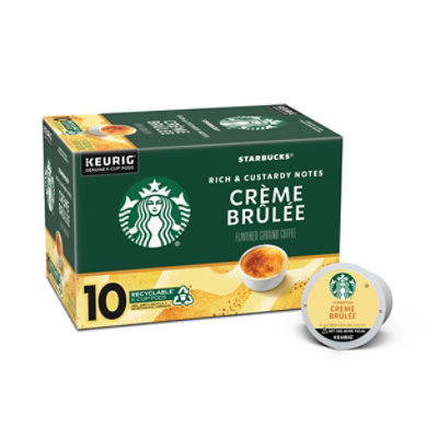 Starbucks 100% Arabica Naturally Flavored Creme Brulee K Cup Coffee Pods Box 10 Count - Each