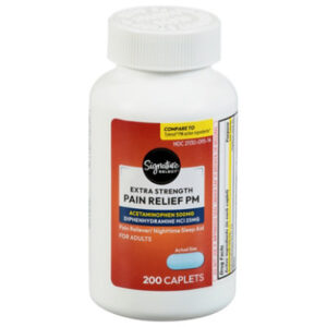 Signature Select/Care Pain Relief PM Caplet Acetaminophen 500mg Extra Strength Aspirin Free - 200 Count