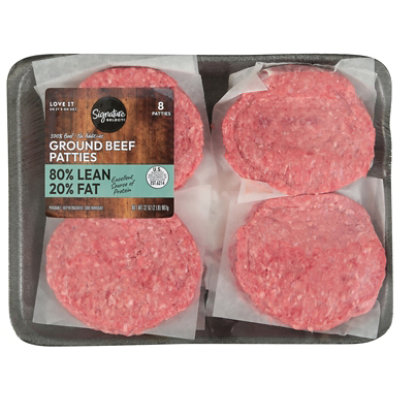 Signature Select 80% Lean Ground Beef Patty 20% Fat - 32 Oz