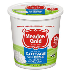 Meadow Gold 2% Lowfat Small Curd Cottage Cheese Plastic Cup - 24 Oz