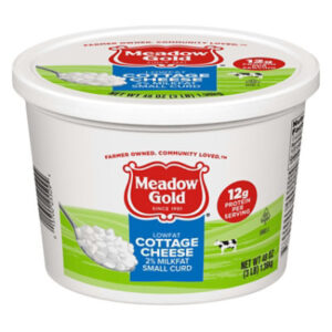 Meadow Gold Viva 2% Lowfat Small Curd Cottage Cheese Plastic Tub - 3 Lb