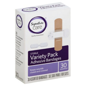 Signature Select/Care Adhesive Bandages Variety Pack Sterile Assorted - 30 Count