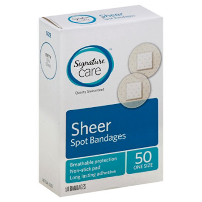 Signature Select/Care Spot Bandages Sheer One Size - 50 Count