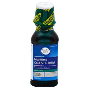 Signature Select/Care Cold & Flu Relief Nighttime Acetaminophen 650mg Original - 8 Fl. Oz.