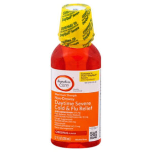 Signature Care Cold & Flu Relief Daytime Non Drowsy Acetaminophen 325mg Original - 12 Fl. Oz.