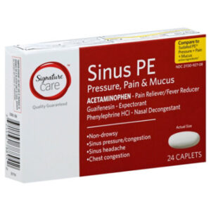 Signature Select/Care Sinus PE Caplet Pressure Pain & Mucus Nasal Decongestant - 24 Count