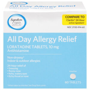 Signature Select/Care Allergy Relief 10mg Antihistamine Original Strength Loratadine Tablet - 60 Count