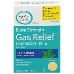 Signature Select/Care Gas Relief Simethicone 125mg Extra Strength Peppermint Tablet - 18 Count
