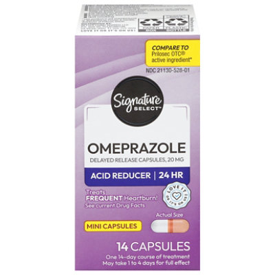 Signature Select/Care Omeprazole Acid Reducer Delayed Release 20.6mg Magnesium Capsule - 14 Count