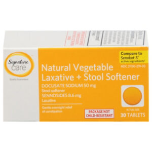 Signature Select/Care Laxative  Stool Softener Natural Vegetable Docusate Sodium 50mg Tablet - 30 Count
