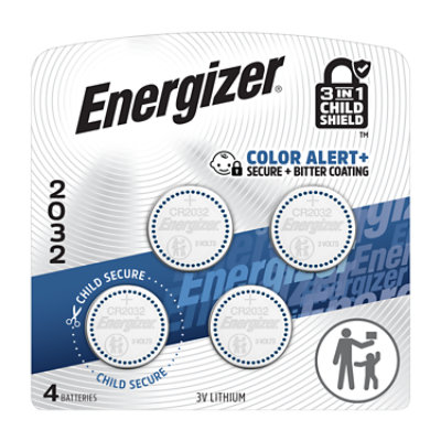 Energizer 2032 3V Lithium Coin Batteries - 4 Count