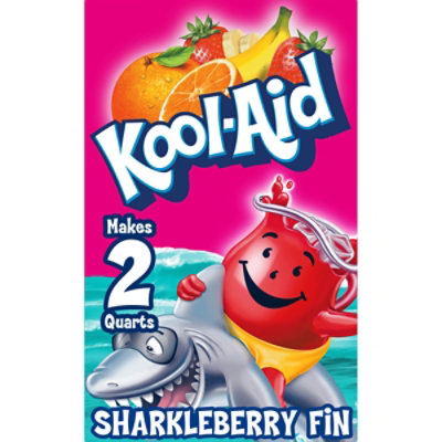 Kool-Aid Unsweetened Sharkleberry Fin Strawberry Orange Punch Artificially Flavored Powdered Soft Drink Mix - 0.16 Oz
