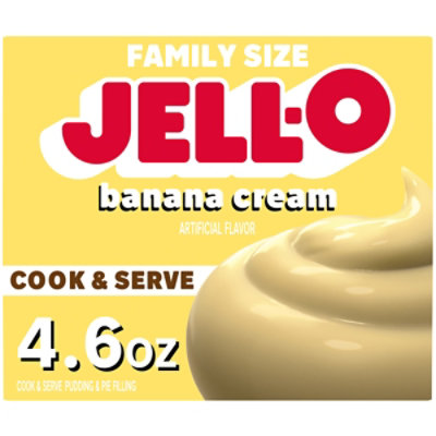 Jell-O Cook & Serve Banana Cream Artificially Flavored Pudding & Pie Filling Mix Family Size - 4.6 Oz