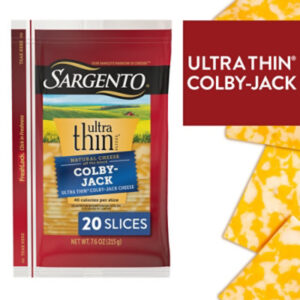 Sargento Colby-Jack Natural Cheese Ultra Thin Slices 20 Count - 7.60 Oz