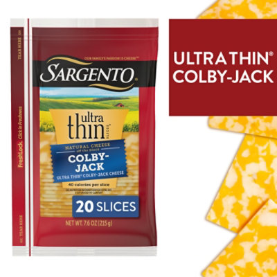 Sargento Colby-Jack Natural Cheese Ultra Thin Slices 20 Count - 7.60 Oz