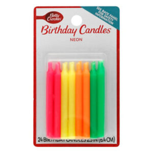 Betty Crocker Candles Neon - 24 Count