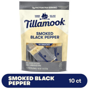 Tillamook Smoked Black Pepper Cheese Snack Portions 10 Count - 7.5 Oz