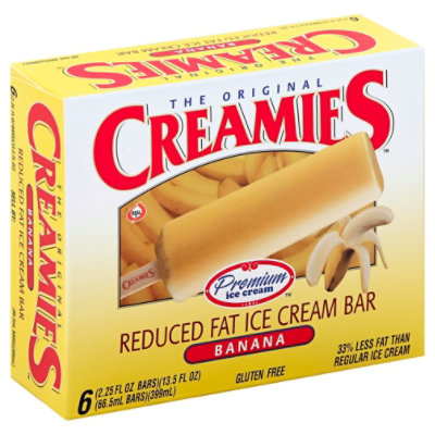 Creamies Ice Cream Bar Reduced Fat Banana - 6-2.25 Oz