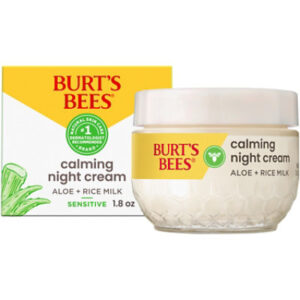 Burt's Bees Sensitive Calming Night Cream with Aloe and Rice Milk - 1.8 Oz.
