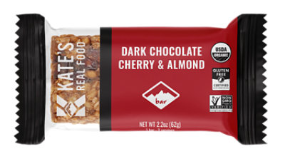 Kate's Real Food Dark Chocolate Cherry & Almond Bar - 2.2 Oz