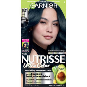Garnier Nutrisse Ultra Color Nourishing Bold Permanent Hair Color Creme BL21 Blue Black Kit - Each