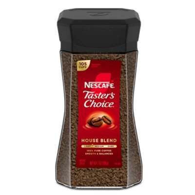 NESCAFE Tasters Choice Coffee Instant House Blend Jar - 7 Oz