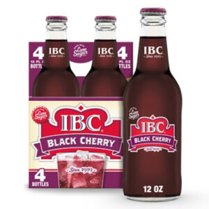 IBC Black Cherry Made with Sugar Soda Glass Bottles - 4-12 Fl. Oz.