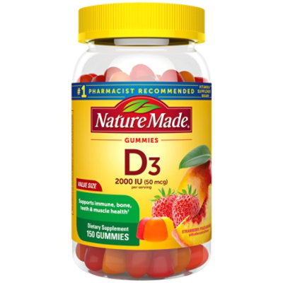 Nature Made Dietary Supplement Adult Gummies Vitamin D3 Assorted - 150 Count