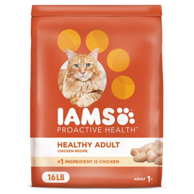 Iams Proactive Health with Chicken Cat Kibble Adult Healthy Dry Cat Food - 16 Lbs