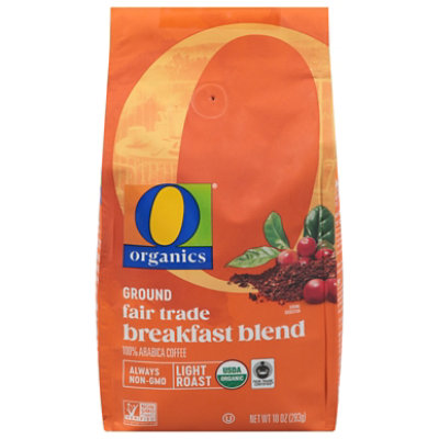 O Organics Coffee Ground Light Roast Breakfast Blend - 10 Oz