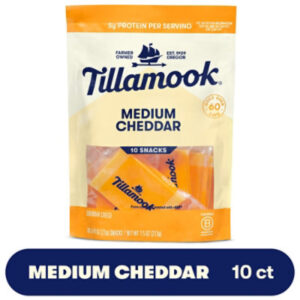 Tillamook Medium Cheddar Cheese Snack Portions 10 Count - 7.5 Oz