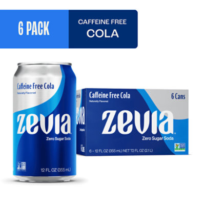 Zevia Zero Sugar Caffeine Free Cola Soda - 6-12 Fl. Oz.