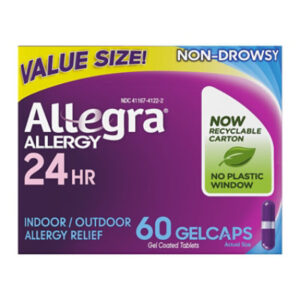Allegra Adult 24HR Allergy Gelcaps Non-Drowsy Antihistamine Allergy Tablets - 60 Count